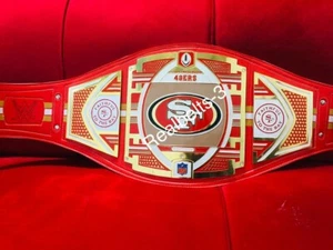 Réplica cinturón de réplica de lucha libre de fútbol americano SF 49ERS Superbowl Championship NFL 2 mm zinc - Imagen 1 de 4
