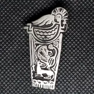 Alice Seely URBAN FETISHES Friendship Angel Pin Brooch Pewter Petroglyph Style - Picture 1 of 5