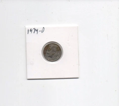 United States Roosevelt Dime 1974 D Cover