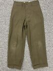 US Army Field Trousers Men’s 30x31 Green Military 1940s Button Fly Pocket Heavy