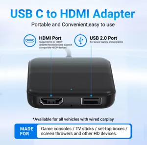 Reproductor adaptador inalámbrico CarPlay TV Mate HDMI juego Mutimedia coche + Android automático - Imagen 1 de 9