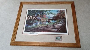 'Nary A Care' por Ken Zylla 1986 impresión de faisanes con sello 25"x21" lápiz firmado - Imagen 1 de 6