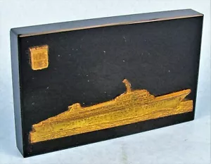 SS OCEANIC HOME LINES PISAPAPELES METAL TRANSATLÁNTICO CRUCERO RELIEVE SOBRE MÁRMOL - Imagen 1 de 10