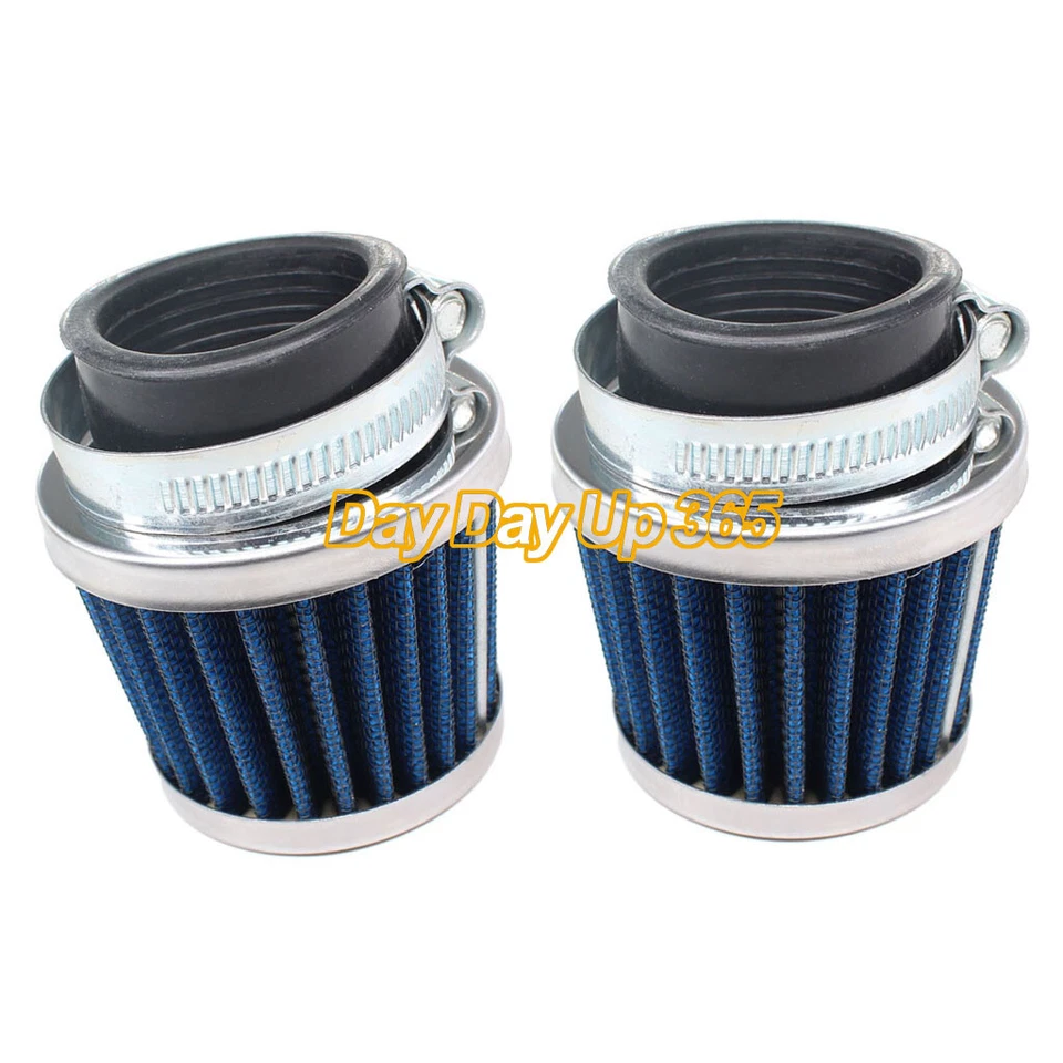 Juego de 2 cápsulas de filtro de aire cromadas de 35 mm para Honda CB350F CB400F Four Super Sport Foto 1 de 4