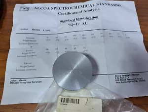 Alcoa Spectrochemical Standard Ref. Material SQ-17 AU , Thermo Scientific 073458 - Picture 1 of 8