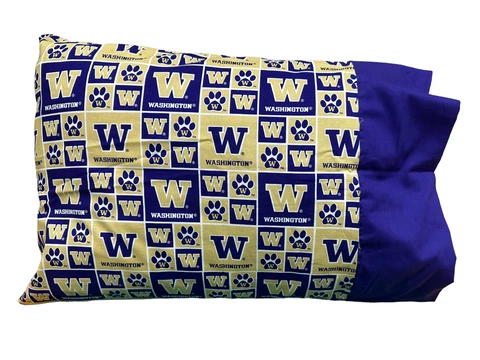 University of Washington Huskies Pillowcase-Geometric Cotton Cover