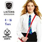 Girls School Blouse Uniform Short/ Long Sleeve White Sky Blue Age 3-18