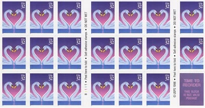 US 3123a Love Swans Booklet - Image 1 of 2
