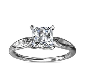 2 Ct Princess IGI Certified Lab Grown Diamond Engagement Rings 14K White Gold - Picture 1 of 8