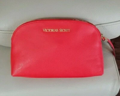 VICTORIA'S SECRET BOLSA ESTOJO DE MAQUIAGEM/COSMÉTICOS COURO LARANJA NOVA SEM ETIQUETA - Imagem 1 de 4