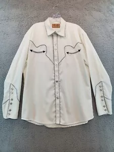 Scully Men’s Western Long Sleeve Button Up Shirt Size Medium White Pearl Snaps - Picture 1 of 13