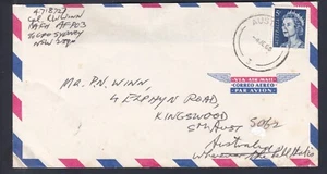 1966 QUEEN ELIZABETH II 5c DECIMAL STAMP AIRMAIL COVER CDS -7JE68 AUST FPO3#A601 - Picture 1 of 1