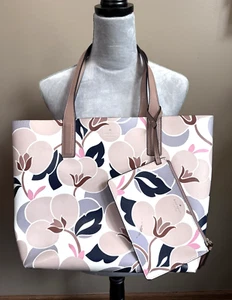 Borsa Kate Spade New York Ava reversibile 16x12 tote bag floreale marrone abbinata LEGGI - Foto 1 di 14