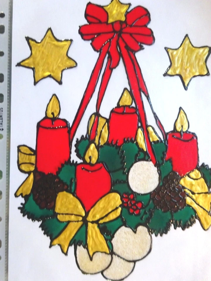 Gabis Window Color Fensterbilder - Deko - Weihnachten - Kerzen  - viele Bilder - - Bild 1 von 1