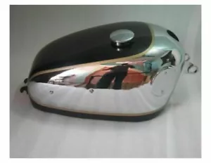 Velocette Venom Chrome And Black Painted Gas Fuel Petrol Tank With Cap & Tap - Picture 1 of 7