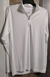 Chaqueta de Rendimiento Team 365 Para Hombre Cuarto Cremallera Protección UV TT31 Deportiva Blanca Mediana - Imagen 1 de 8