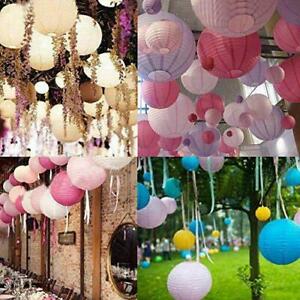 Round Paper wire Lantern balloon Wedding Birthday Party Marquee 8" 10" 12" 14"  
