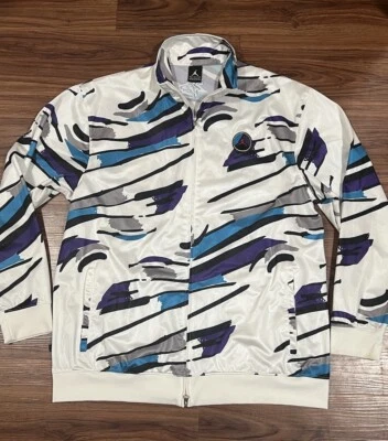RARE VTG Nike Air Jordan Retro 8 Aqua Concord Track Jacket White/Purple Men's XL - Image 1 of 4