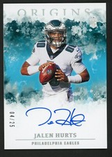 2020 Origins Jalen Hurts Rookie Autograph /25 On Card Auto Philadelphia Eagles