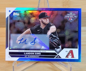 2023 Topps Pro Debut #PD-100 Austin Sims Blue Foil Auto #045/150 Diamondbacks