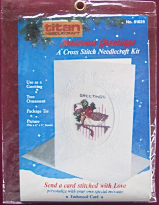 Titan "DUCK GREETINGS" Christmas Card/Picture Cross Stitch Kit #81625 - SEALED! - Image 1 of 3
