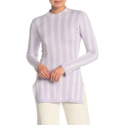 NWT Womens Size Large Nordstrom Rachel Roy Stripe Mock Neck Sweater - Imagem 1 de 2