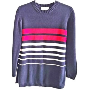 Petite Sophisticate Stripes top sweater size Small - Picture 1 of 4