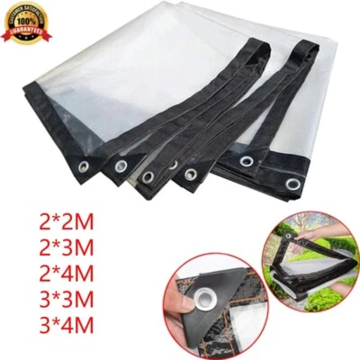 MARKENLOS Transparente Plane Wasserdichte Durchsichtige Abdeckplane mit Ösen Garten LKW