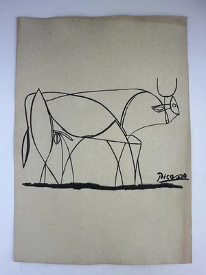 Pintura artística Pablo Picasso certificado de autenticidad dibujo original vintage firmada Foto 1 de 3