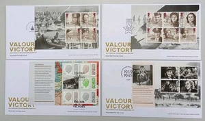 2025 Valour & Victory Stamp Booklet PSB Set of 4 FDC 4 different Postmarks - Picture 1 of 5