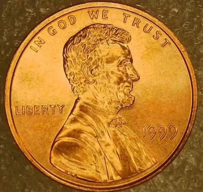 🔥UNCIRCULATED 1999 LINCOLN MEMORIAL CENT DDO VARIETY *W/ DOUBLING ON ABE'S EAR - Image 1 of 4