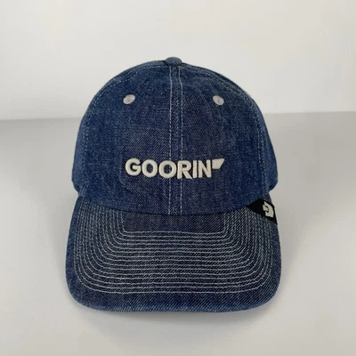 NWT Goorin Bros Hat Denim Blue Spellout Mens Cap Core Strapback Adjustable OSFM - Image 1 of 4