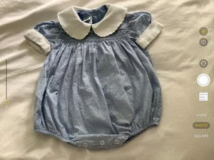 Vintage Laura Ashley Baby Blue Romper - Picture 1 of 3