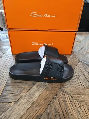 Sandalias/sin cordones Santoni NWB Edison talla 7 UK/8 US en negro Nero Foto 1 de 4
