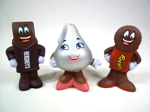 Hershey’s Stress Reliever Squishy Figure Toy Set Chocolate Bar Reese’s Kisses - Picture 1 of 7
