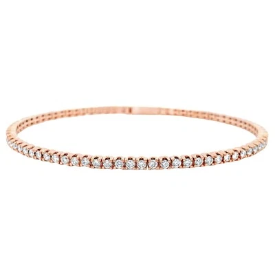 Alexander Beverly Hills 1.87ct Diamond Flexible Tennis Bangle Bracelet Rose Gold - Image 1 of 4