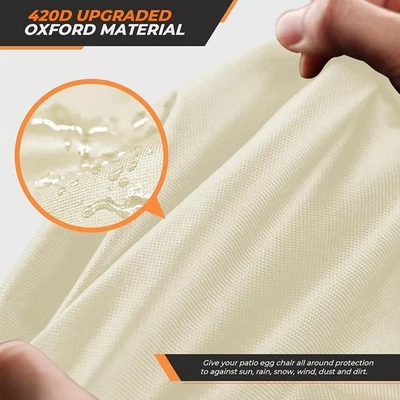 Waterproof Patio Egg Chair Cover for Double Wicker For Outdoor Hanging Chairs - Image 1 of 4