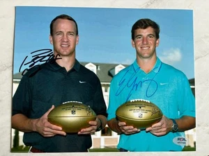 Peyton & Eli Manning Signed 8X10 Photo Colts Super Bowl Giants HOF PSA COA - Picture 1 of 5