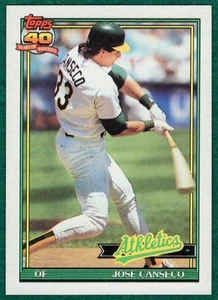 Tarjeta de béisbol José Canseco - 1991 Topps #700 - Oakland Athletics - Imagen 1 de 2
