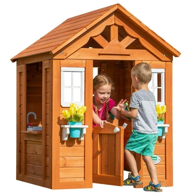 Backyard Discovery 65314 Timberlake Cedar Wooden Playhouse - Image 1 of 4