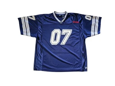 Camiseta de fútbol cosida vintage Starter #07 para hombre azul gris blanco talla XL  Foto 1 de 4