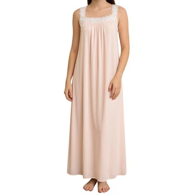 Vintage Christian Dior Jrs Nightgown - Pink with White Lace Trim - Size Medium - Image 1 of 4