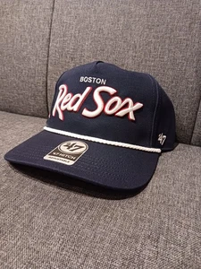 '47 Brand Boston Red Sox Hat Hitch Blue Adjustable Snapback Nautical Rope NEW - Picture 1 of 11