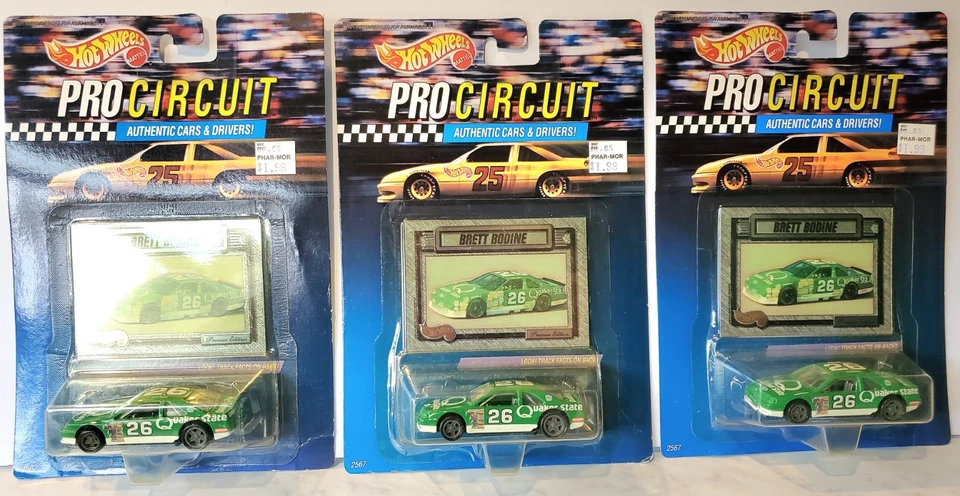 Hot Wheels Brett Bodine #26 Quaker State Ford 1992 Pro Circuit 1:64 Lot of 3 - Image 1 of 1