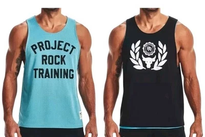 Nueva camiseta sin mangas Under Armour Project Rock reversible de malla para gimnasio para hombre talla pequeña Foto 1 de 4
