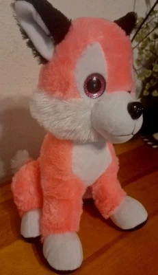 B J Toys Inc Plush Pink/ White W- Black/ White Ears Sly Fox Cute Clean Used - Image 1 of 4