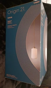 ORIGIN 21 KASON Pendant White Milk Glass Gold Finish Lighting Fixture,Brand New - Picture 1 of 4