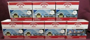 LOT (7) 300CT 13 FT HOLIDAY TIME FROST WHITE & BLUE TWIN-CICLE CHRISTMAS LIGHTS - Picture 1 of 7