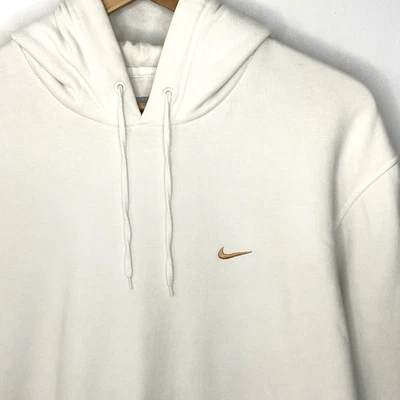 Sudadera con capucha Swoosh vintage Y2K Nike blanca con bordado en oro rosa XXL Foto 1 de 4