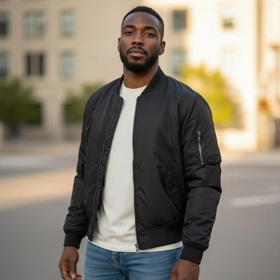 Gorpcore Bomber Jacket Men's XL Slate & Stone Rip Stop Black - Image 1 of 4